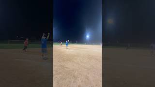 Outfielder gets the ball in quick for no extra bases on a flyball to centerfield softball [upl. by Tenaej162]