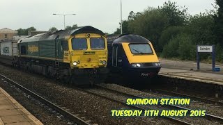 A DAY AT SWINDON STATION TUESDAY 11TH AUGUST 2015 [upl. by Iznyl]