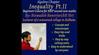 Inequality part 2 In this video you shall find some important solutions for University exams [upl. by Ynoyrb]