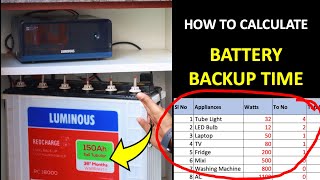 How do I calculate Inverter battery backup and capacity required2023 [upl. by Esmeralda685]