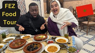 INSANE MOROCCO street food tour in FEZ [upl. by Ahsiret]