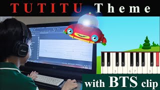 Tutitu Theme Song with BTS Clip  Piano Tutorial [upl. by Spearing852]