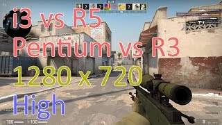 720p High CSGO i38100 vs Ryzen 2400G vs Pentium G5400 vs Ryzen 2200G [upl. by Serle191]