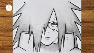 How to draw Madara Uchiha step by step  Anime drawing tutorial for beginners  Easy anime drawing [upl. by Aleahc]