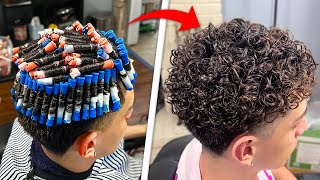 How I Got CURLY Hair Perm Tutorial [upl. by Evyn306]