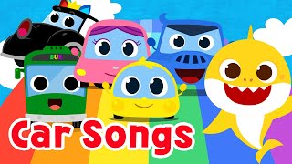 Fun Car Songs  Baby Car Color Bus   Learn Car Names  15Minute Learning with Baby Shark [upl. by Nance891]