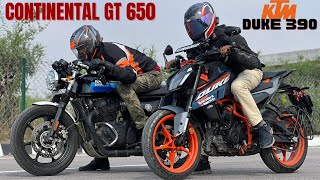 2024 Duke 390 vs RE Continental GT 650 Top End Battle DRAG RACE [upl. by Callahan134]