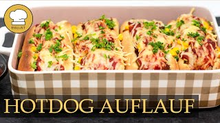 HOTDOG AUFLAUF mit Extrakäse [upl. by Helman107]