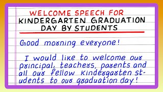 WELCOME SPEECH FOR KINDERGARTEN GRADUATION DAY FOR STUDENTS  WELCOME SPEECH KINDERGARTEN GRADUATION [upl. by Joshuah]