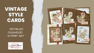 Detailed Dogwood Stampin Up  Vintage Style Card Ideas [upl. by Annait]