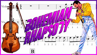 Bohemian Rhapsody violi sheet partitura violino  partitura violín  easy violin sheet  FM [upl. by Asiaj]