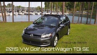 2015 VW Golf Sportwagen TDI SE 6Speed Manual  4K Road Test Review [upl. by Adeehsar]