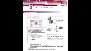 Chap 1  Séance 2 Les propriétés de lalternateur  Terminale Enseignement Scientifique  TaleES PC [upl. by Nottage]