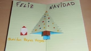 Cómo hacer tarjeta de Navidad con árbol y adornos [upl. by Meneau647]