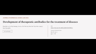 Development of therapeutic antibodies for the treatment of diseases  RTCLTV [upl. by Nylinej832]