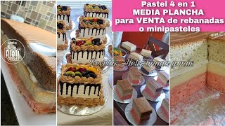 Pastel 4 en 1 en MEDIA PLANCHA sácale el máximo provecho a tus VENTAS con estas IDEAS 💲💰🤑 [upl. by Leirbaj]