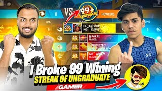 First Time Break 99 Winning Streak 😱 Ungraduate Gamer Vs NayanAsin 😡 गुस्सा हो गया [upl. by Mueller]