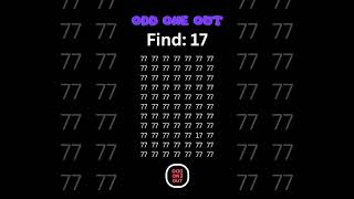 Can you find quot17quot Find the ODD One Out  Numbers  Brain game [upl. by Ebba]