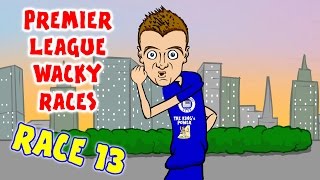 RACE 13 Premier League Wacky Races Man City 14 Liverpool Vardy Record breaker [upl. by Mosira118]