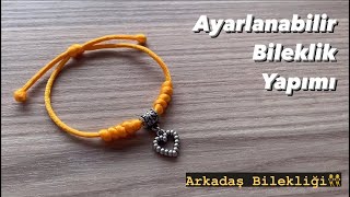 Ayarlanabilir Bileklik Yapımı Floş İple Bileklik Yapımı 🦋😍 Friendship Bracelets Arkadaş Bilekliği [upl. by Yensehc]