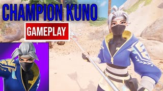 New Champion Kuno Skin  The Axe of Champions 20 Pickaxe Gameplay Fortnite [upl. by Novyart]