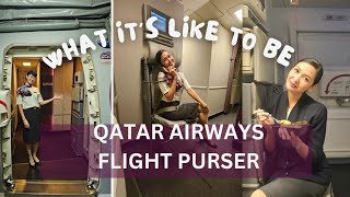 What its like to be a QATAR AIRWAYS Flight Purser  How do FLIGHT ATTENDANTS work [upl. by Engis]