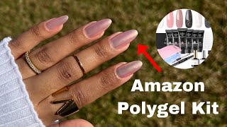 Beginner Nails At Home  Easy Polygel Nail Kit  Modelones Review  Give Away [upl. by Aipotu]