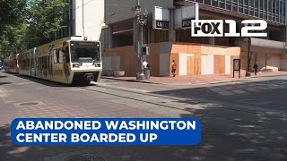 Downtown Portland’s ‘open air drug market’ now completely boarded up with plywood [upl. by Eimilb236]