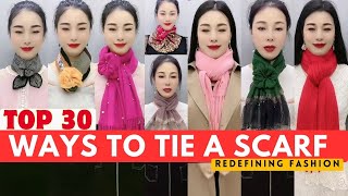 The 30 stylish ways to tie a scarf in 2024  Easy scarf styles for girls Part06 scarfwearing [upl. by Enrika]