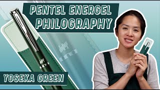 Unbox with Yoseka Pentel Energel Philography  Yoseka Green [upl. by Siram761]