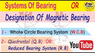 BEARING  Designation of Bearings in Surveying  whole bearing WCB and Quadrantal Bearing system QB [upl. by Janene321]