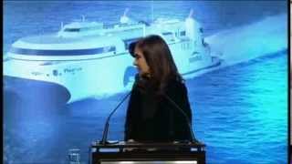 Inauguración del catamarán quotFrancisco Papaquot de Buquebús Cristina Kirchner [upl. by Akinam489]