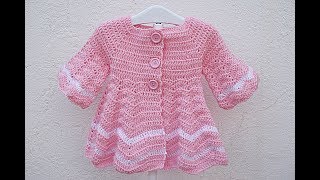 Abrigo a crochet para niña capeado muy fácil [upl. by Odranreb31]