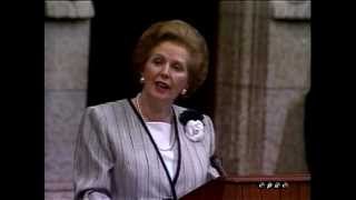 Margaret Thatcher addresses Canadian Parliament 1988 [upl. by Eziechiele658]