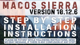 Step by Step Installation Guide for installing macOS SIERRA 10126 from a Bootable USB Drive [upl. by Irek656]