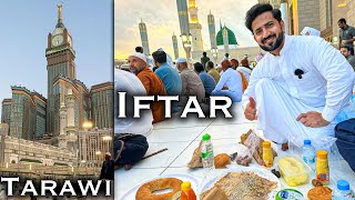 1st RAMADAN in MAKKAH and MADINA 💚 Iftar Front of Roza Sharif [upl. by Anailuj]