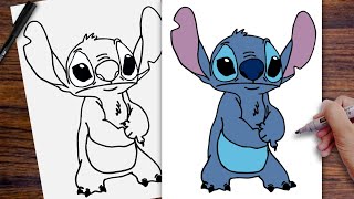 How to draw STITCH easy step by step drawing tutorial [upl. by Iran]