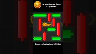 Hamster Kombat 7 september Key video and cipher hamstergame hamsterkombatdailycipher [upl. by Atazroglam]