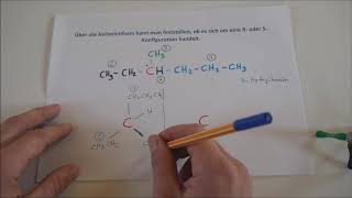 Konstitutionsisomere bei Alkanen Keilstrichformel sowie R und SKonfiguration [upl. by Arotahs732]