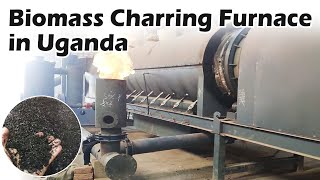 Biomass Charring Furnace in Uganda HighEfficiency Furnace Successcarbonizationfurnace charcoal [upl. by Marillin664]