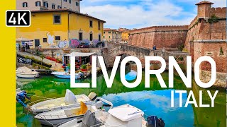 Tuscanys Little Venice  4k Walking Tour through Livorno Italy Cruise Port [upl. by Ynaffets368]