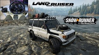 Toyota Land Cruiser 70 series  Off Road adventure  Snow Runner  Logitech g923 gameplay [upl. by Laynad]