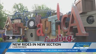 Carowinds opens new themed section offering 5 new rides [upl. by Towne]