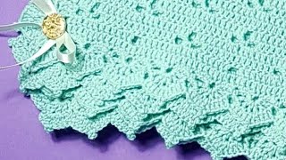 Merlettopizzo alluncinetto della copertina con punto a fiocchetti 💕💕tutorial💕💕 [upl. by Itnuahsa]