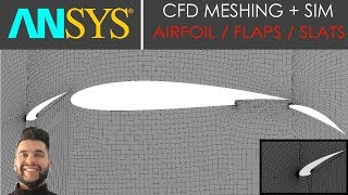 Aerodynamics CFD Meshing Tutorial of Airfoil with Deployed Flap  Slat ANSYS Fluent amp SolidWorks [upl. by Acinehs]