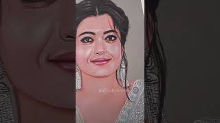 Drawing of Rashmika Mandhana trending art priyachaturvedidrawwithaaravrashmikamandanna puspa2 [upl. by Attenrad]