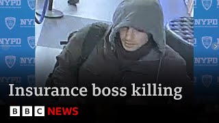 New York police issue new photos in hunt for killer of insurance boss  BBC News [upl. by Nnylsaj]