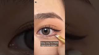 Easy Way To Make Eyes Look Bigger 🔥 beautyhacks 2023 eyemakeup [upl. by Bartholomew]