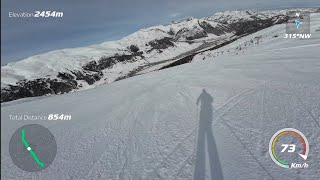 Livigno  The steepest and most difficult black slope no24 PARADISIN Mottolino [upl. by Akcirderf]