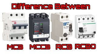 Difference Between MCB MCCB RCB and RCBO [upl. by Eellac]